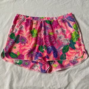 Lilly Pulitzer sz L Zerena Pajama Shorts Pink Isle Best of Friends